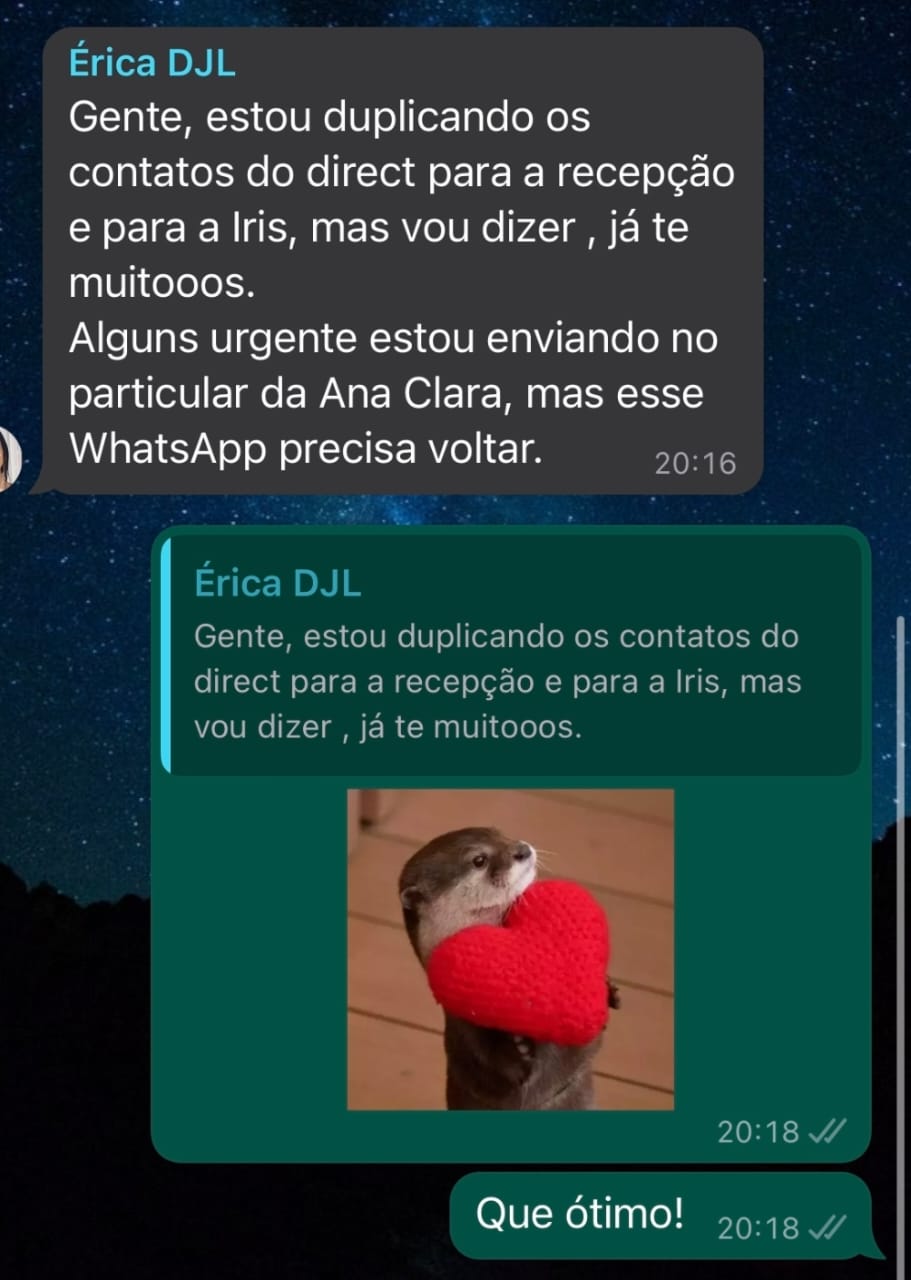 Cliente relatando volume alto de contatos no direct